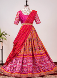Yellow Patola Printed Chinon Sequence Work Lehenga Choli