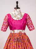 Yellow Patola Printed Chinon Sequence Work Lehenga Choli