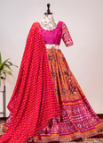 Yellow Patola Printed Chinon Sequence Work Lehenga Choli
