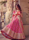 Wedding Wear Special Pink Leheriya Lehenga Choli Design