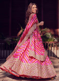 Wedding Wear Special Pink Leheriya Lehenga Choli Design