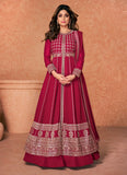 Maroon Color Georgette Floor Length Simple Anarkali Dress