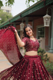 Amazing Rangoli silk lehnga choli crafted with sequin embroidery