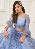 Blue Color Soft Net Indian Wedding Heavy Lehenga Choli