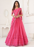 Charming Pink Soft Net Sequence Work Lehenga Choli With Dupatta