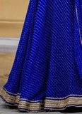 Gota Patti Border Work Royal Blue Georgette Lehenga Choli