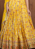 Haldi Special Yellow Georgette Embroidered Work Lehenga Choli