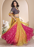 Trendy 3D Viscose Jacquard Silk Lehenga with embroidery zari thread work