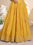 Amazing yellow Viscose Jacquard party wear lehenga with zari embroidery