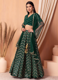 Mehendi ceremony georgette lehenga choli with sequin and zari work