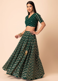 Mehendi ceremony georgette lehenga choli with sequin and zari work