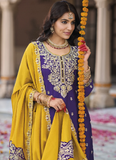 Designer embroidered Chinon silk Palazzo suit for any festival or party event