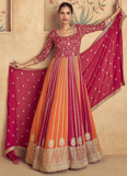 Mesmerizing Dual shade pure georgette Anarkali Gown with allover sequin work