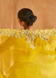 Mesmerizing Sunshine yellow Chinon silk Indowestern lehenga with Jacket with handwork