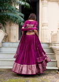 Alluring Festive pure chanderi lehenga choli with zari weaving border
