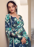 Beautiful Printed Marble georgette saree with a elegant pearl border.