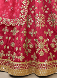 Paper Mirror Work Pink Mulberry Silk Lehenga Choli For Wedding