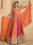 Beautiful Dual shade pure anarkali gown with sequin work