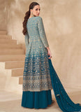 Alluring Shaded Blue pure georgette Lehenga Kurta set with sequin work