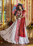 White Muslin Cotton Designer Chaniya Choli For Navratri