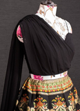 Black Color Banarasi Silk Party Wear Crop Top Lehenga Choli