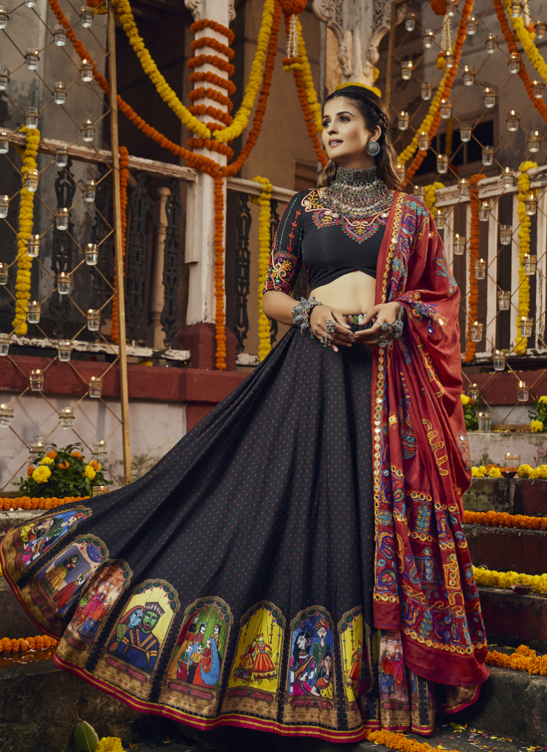 Gujarati lehenga top choli for garba