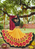 Yellow Color Floral Printed Traditional Lehenga Choli For Women