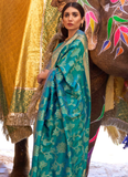Wonderful Handloom Weaving Firozi Color Soft Silk Saree