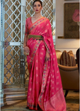 Pink Color Nylon Two Tone Silk Saree With Sana Meena Border