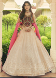 Georgette Beige Color Sequence Work Lehenga With Fancy Choli