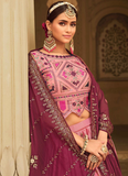 Party Wear Magenta Silk Sequence Embroidered Lehenga Choli