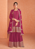 Georgette Magenta Pink Women Sharara Suit Online