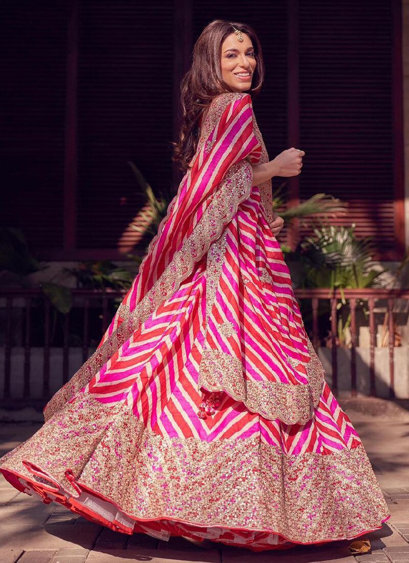 Wedding Wear Special Pink Leheriya Lehenga Choli Design Adore Styelsus Wedding Wear Special Pink Leheriya Lehenga Choli Design Adore Styelsus
