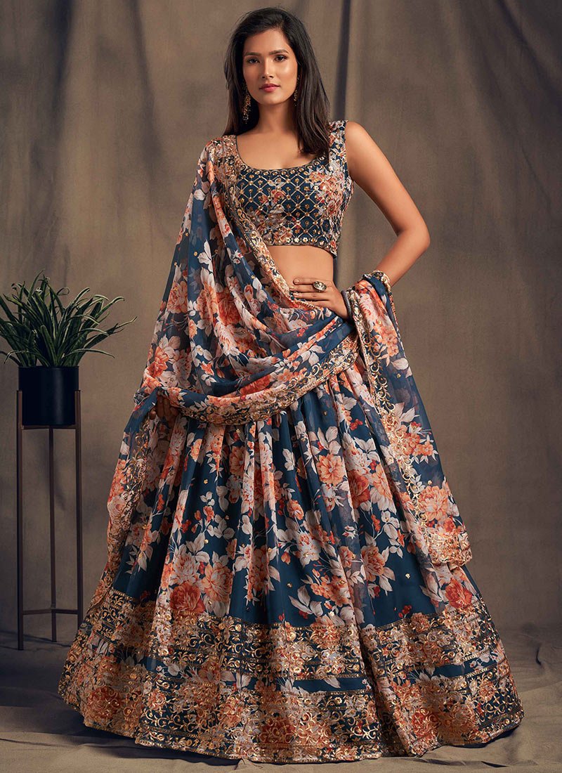Buy Beautiful Digital Flower Print Lehenga Choli With Dupatta ,indian  Designer Ready to Wear Partywear Digital Print Tapeta Silk Lehenga Choli  Online in India - Etsy
